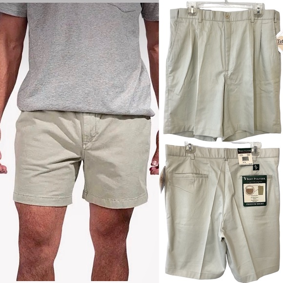 Bert Purlitzer Men’s Shorts New with Tags Khaki Stone Color Size 36 - Picture 1 of 16